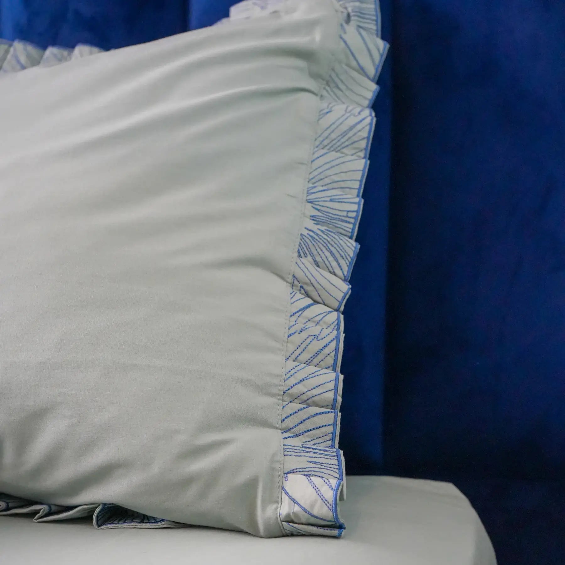 Drap housse en coton artisanal - Bleu clair