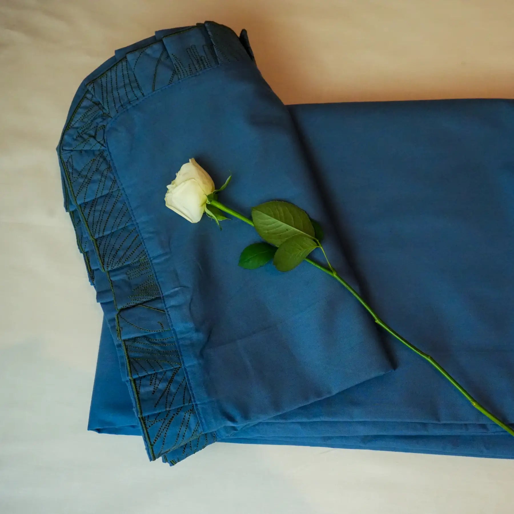 Drap housse en coton artisanal - Bleu