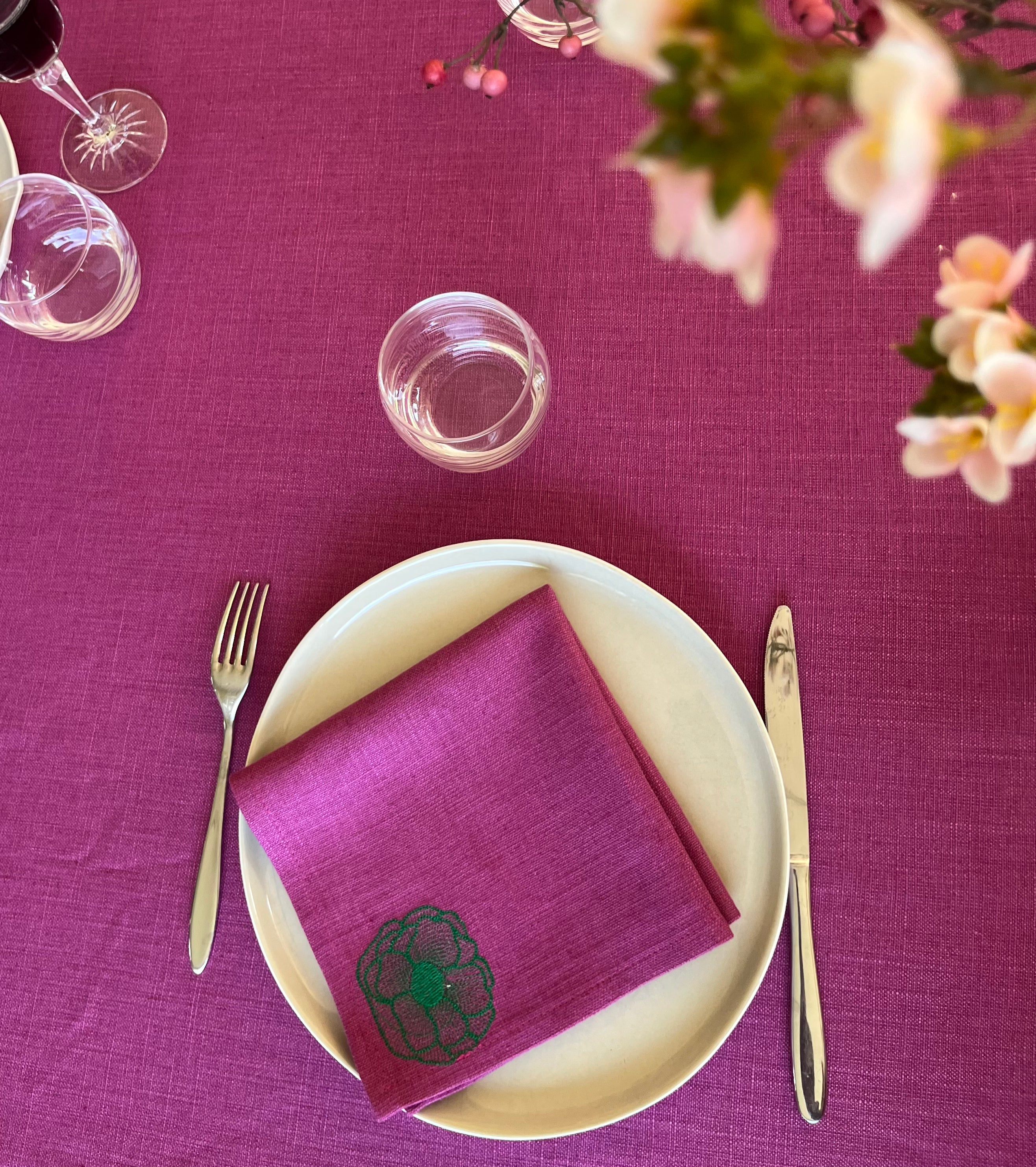 Serviette en tissu traditionnel - Violette